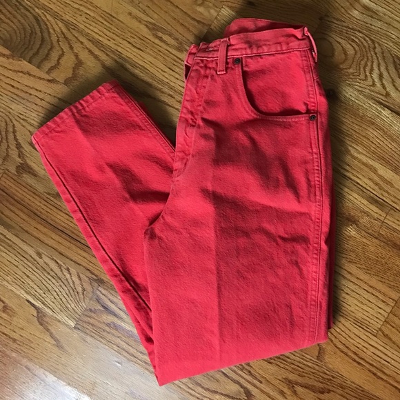 Lands' End Denim - Land’s End Red Mom Jeans